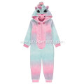 Rainbow unicorn embroidery fleece onesie